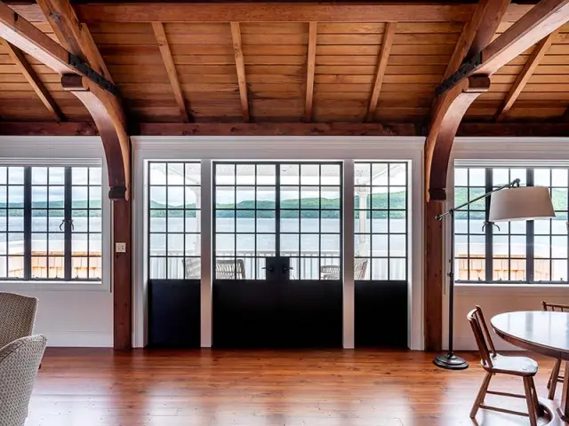 Lake George Boat House patio doors
