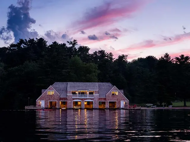 Lake George Boat House at night